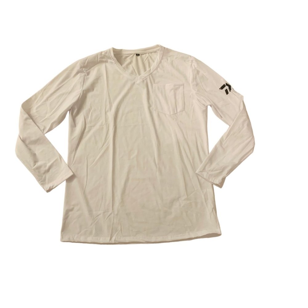 🔥5/$30 Men Sz M Long Sleeve V-Neck White